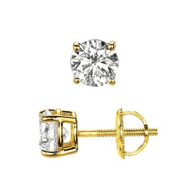0.50 ct. t.w. Round-Cut Diamond Stud Earrings 14K Yellow Gold (I, VS2) 