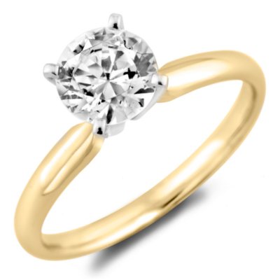 1.95 CT. Round Diamond Solitaire Ring in 14K Yellow Gold with Platinum Head (H-I, SI2)