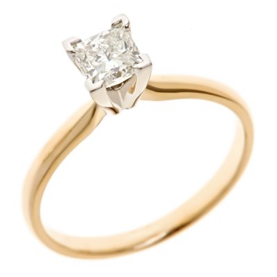 1.45 CT. Princess-Cut Diamond Solitaire Ring in 18K Yellow Gold (H, VS2)