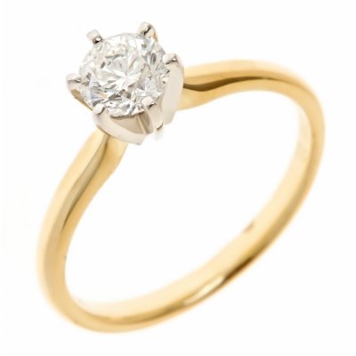0.72 CT. Round-Cut Diamond Solitaire Ring in 18K Yellow Gold (H, VS2)