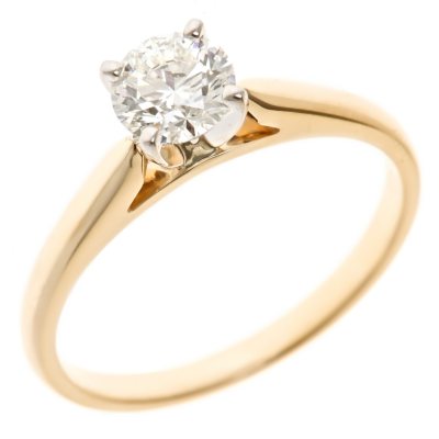 0.72 CT. Round-Cut Diamond Solitaire Ring in 14K Yellow Gold (H-I, SI2)