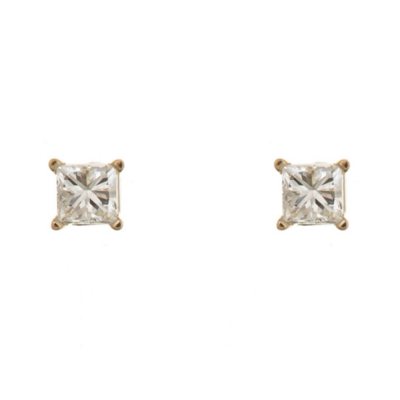 0.47 CT.T.W. Princess-Cut Diamond Stud Earrings in 14K Yellow Gold (H-I, SI2)