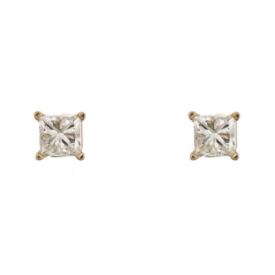 0.23 CT.T.W. Princess-Cut Diamond Stud Earrings in 14K Yellow Gold (I, I1)