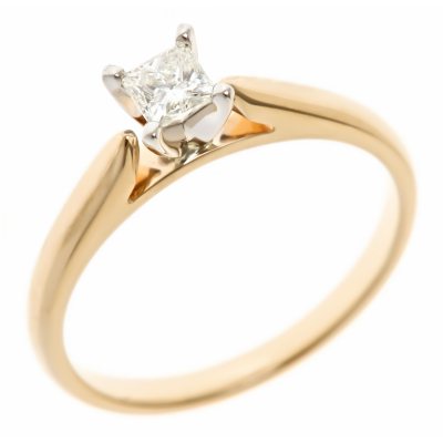 0.31 CT. Princess-Cut Diamond Solitaire Ring in 14K Yellow Gold (H-I, SI2)