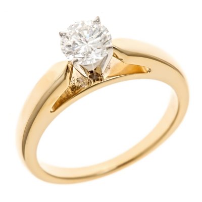 0.96 CT. Round-Cut Diamond Solitaire Ring in 14K yellow Gold (I, I1)