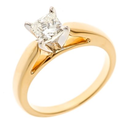 1.95 CT. Princess-Cut Diamond Solitaire Ring in 14K Yellow Gold (I, I1)