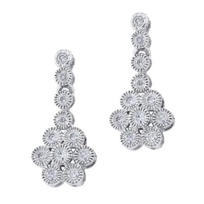 .50 ct. t.w. Diamond Flower Earrings in 14K White Gold (I, I1)