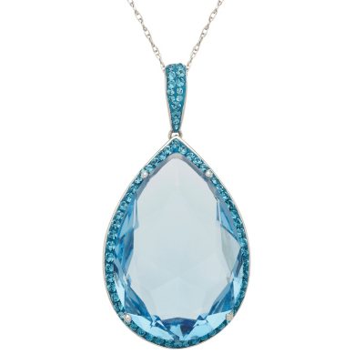 Pear-Shaped Blue Crystal Pendant