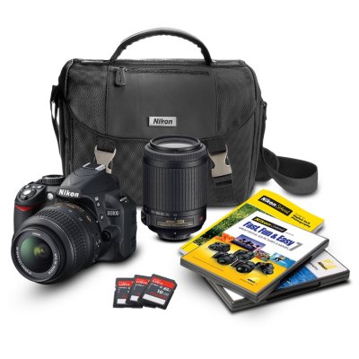 *$597.00 after $200 Instant Savings* Nikon D3100 14.2MP DSLR Camera Bundle with 18-55mm VR Lens, 55-200mm VR Lens, DSLR Bag, and 3 16GB SDHC Card
