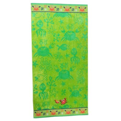 Kids Beach Towel - Crab and Fish - 30" x 60"
