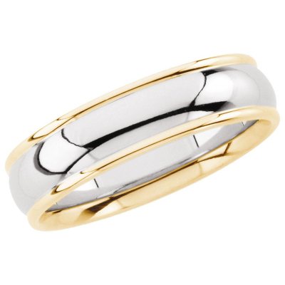 14K Two-Tone 6mm Comfort Fit Band