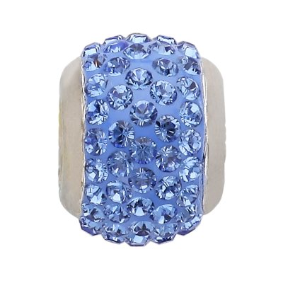 Genuine Montana Blue Swarovski Crystal Charm Bead in Sterling Silver