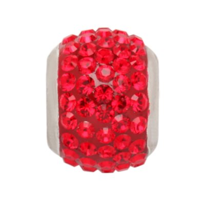 Genuine Red Swarovski Crystal Charm Bead in Sterling Silver