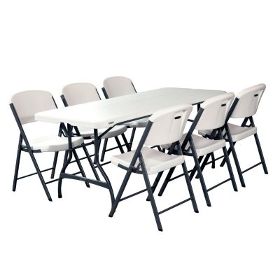 Lifetime Combo 6 Commercial Grade Folding Table And 6 Folding Chairs Select Color