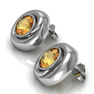 Citrine Whisper Earrings in Sterling Silver
