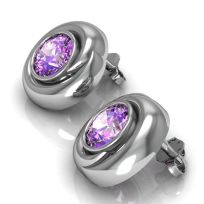 Amethyst Whisper Earrings in Sterling Silver