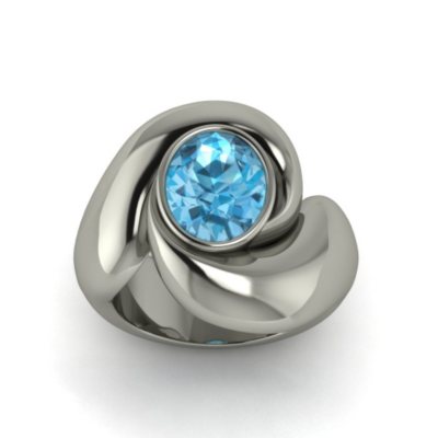 Swiss Blue Topaz Whisper Ring in Sterling Silver