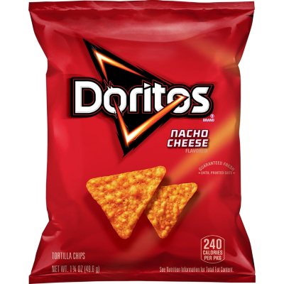 Doritos Nacho Cheese Chips - 64 Count Case - 1.75 oz. bags