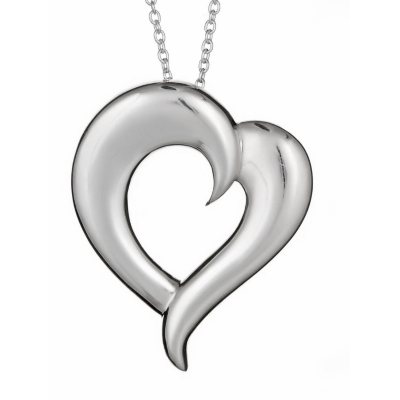 "Just the Two of Us" Sterling Silver Large Heart Pendant