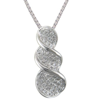 0.25 ct. t.w. Graduated Diamond Pendant in 14k White Gold (H-I, I1)