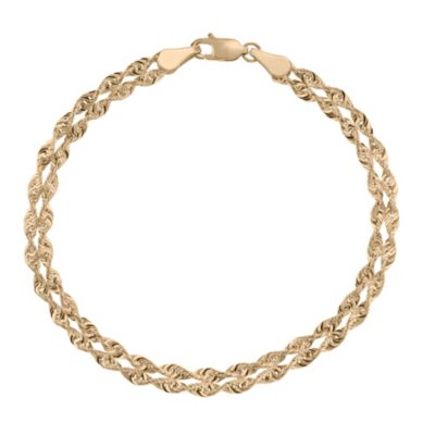 Royale Gold 14K Yellow Gold Light Rope Chain Bracelet 7.5