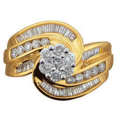 1.25 ct. t.w. Diamond Swirl Ring in 14k Yellow Gold (IGI Appraisal Value: $1,835)