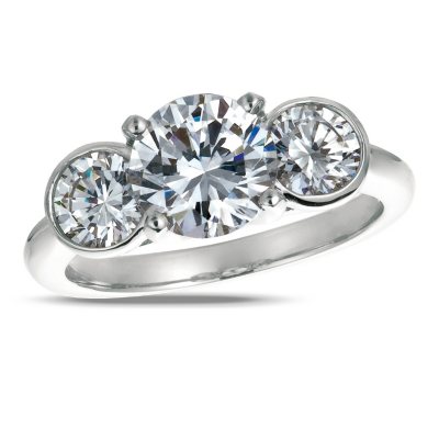 1.00 ct. t.w. Round-Cut Diamond 3-Stone Ring Platinum (I, VS2) 