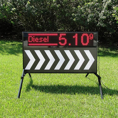 sign led outdoor signs sided portable double electronic message center arrow faces america club sams samsclub
