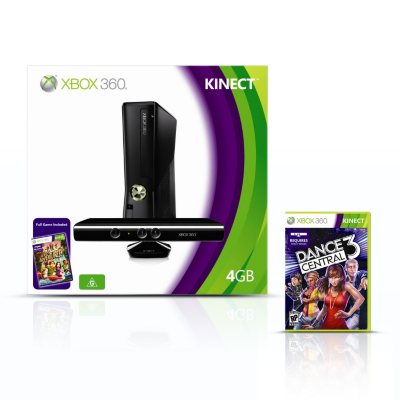 Xbox 360 4GB Console w/ Kinect Sensor, Kinect Adventures, & 1 Extra Game