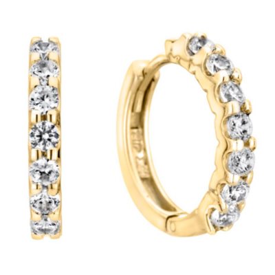 0.46 CT. T.W. Diamond Hoop Earrings in 14K Yellow Gold (H-I, I1)