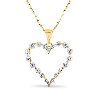 0.46 CT. T.W. Diamond Heart Pendant in 14K Yellow Gold (H-I, I1)