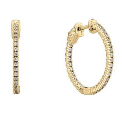 0.23 CT. T.W. Inside-Out Diamond Hoop Earrings in 14K Yellow Gold (H-I, I1)