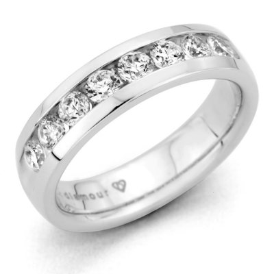 0.46 CT. T.W. Men's Diamond Band in 14K White Gold (H-I, I1) 