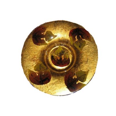 Handcrafted Glass Gold Fall Leaf Bowl