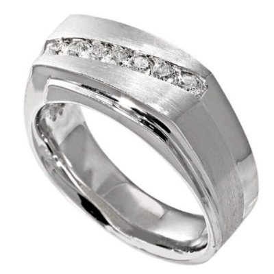 1/2 ct. t.w. Men's Diamond Ring in White Gold