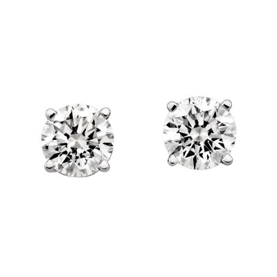 0.46 ct. t.w. Round Diamond Stud Earrings in 14k White Gold (I, SI2) 