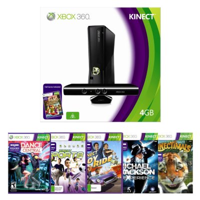 Xbox 360 4GB Kinect Console Bundle with Kinect Adventures and Bonus Game