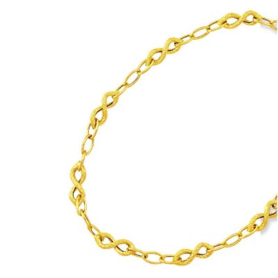 Textured Infinity Necklace In 14K Yellow Gold