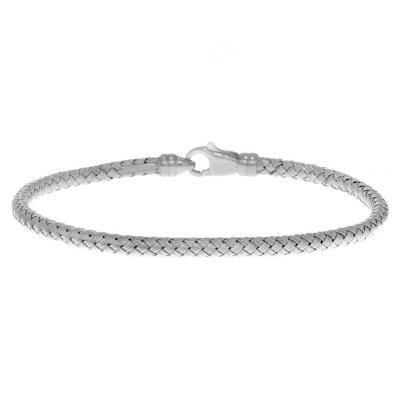 Weave Bangle In 14K White Gold