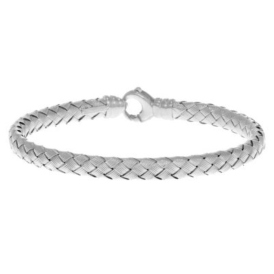 Weave Bangle in 14K White Gold