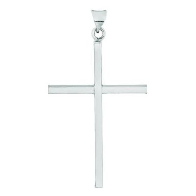 Polished Cross Pendant in 14K White Gold