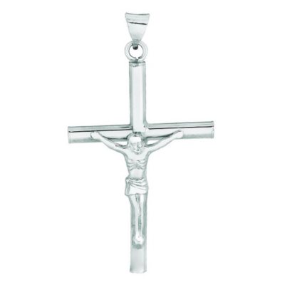 Crucifix Pendant in 14K White Gold