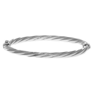 5mm Twist Bangle In 14K White Gold