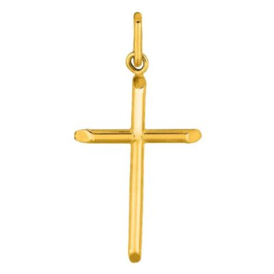 Polished Cross Pendant In 14K Yellow Gold