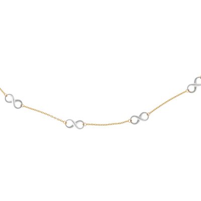 Two-Tone Infinity Link Necklace In 14K Gold