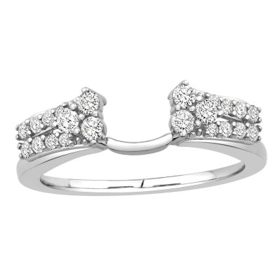 3/8 ct. t.w. 14K White Gold Brilliant Double Row Enhancer Wrap (H-I, I1)