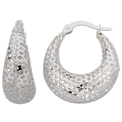 U-Shaped Hoop Earrings in 14K White Gold
