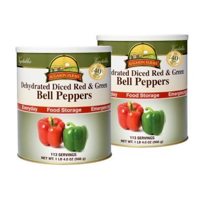 Augason Farms Dehydrated Diced Red & Green Bell Peppers - #10 cans - 2 pk.