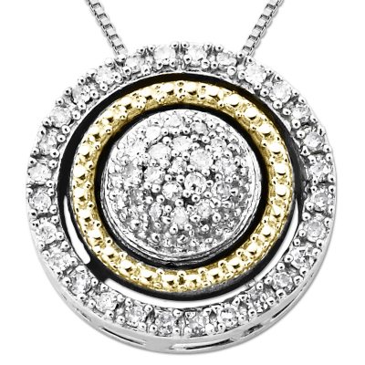 0.12 CT. T.W. Diamond Birthstone Pendant in Sterling Silver and 14K Yellow Gold (I, I1)