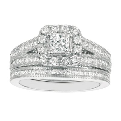 1.75 CT.T.W. Princess-Cut Diamond Bridal Set 14K White Gold (I, I1)
